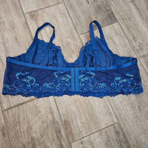 Torrid Curve Longline Lace Unlined Underwire Bra Womens 3 NWT Blue Lace Feminine - Picture 5 of 10